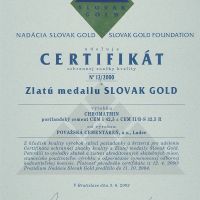 Slovak gold Zlatá medaila