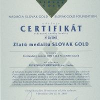 Slovak gold Zlatá medaila